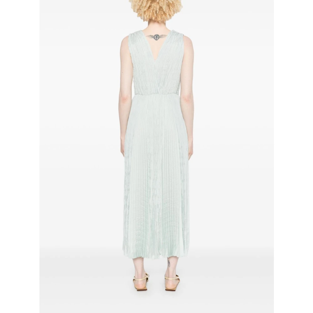 Forte Pastelblauwe Diepe V-hals Jurk Blue Dames
