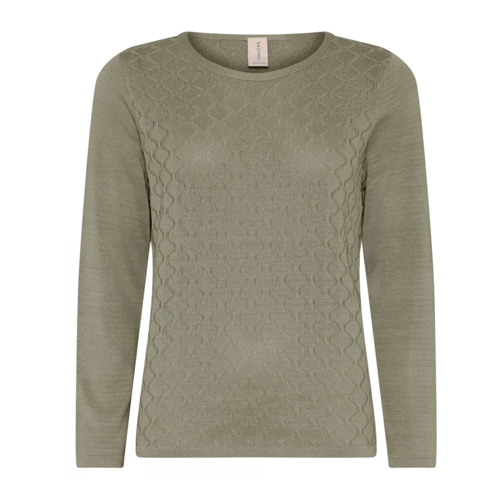 Skovhuus Vrouwelijke O-Neck Pullover Blouse Prei Groen Green Dames