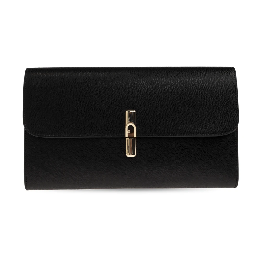 Furla Vrouw Zwart Tassen Dames, One Size, Leer, Iride Bag
