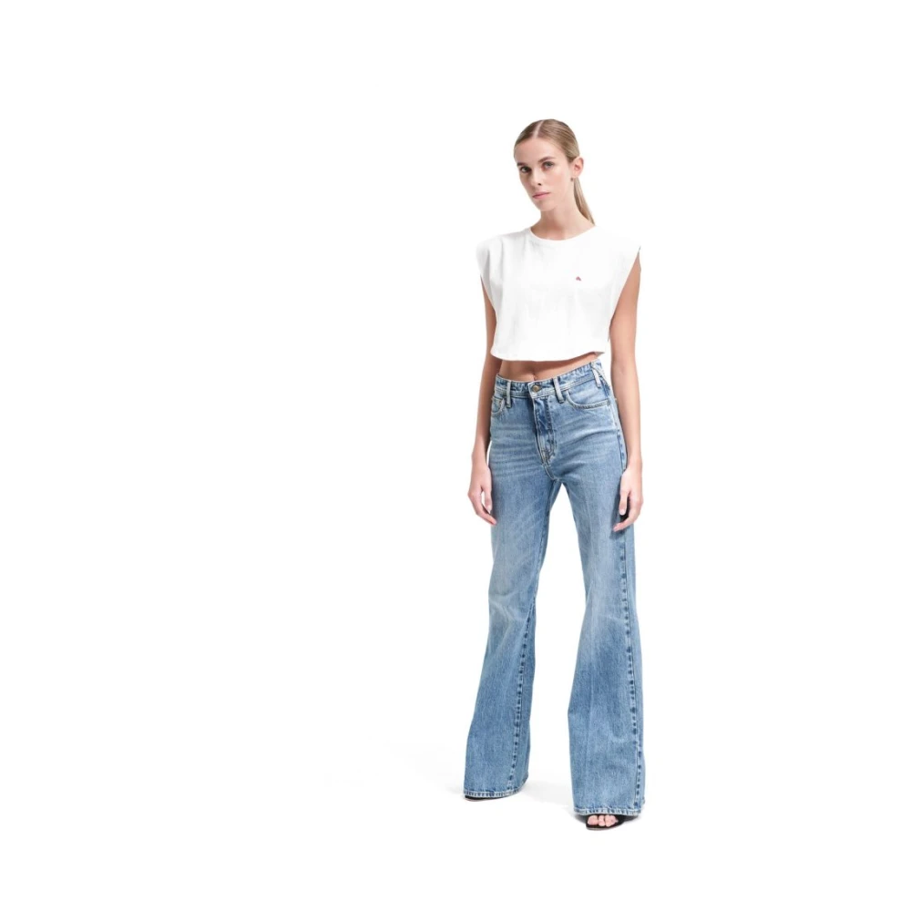Cycle Vintage High Rise Flared Jeans Blue Dames