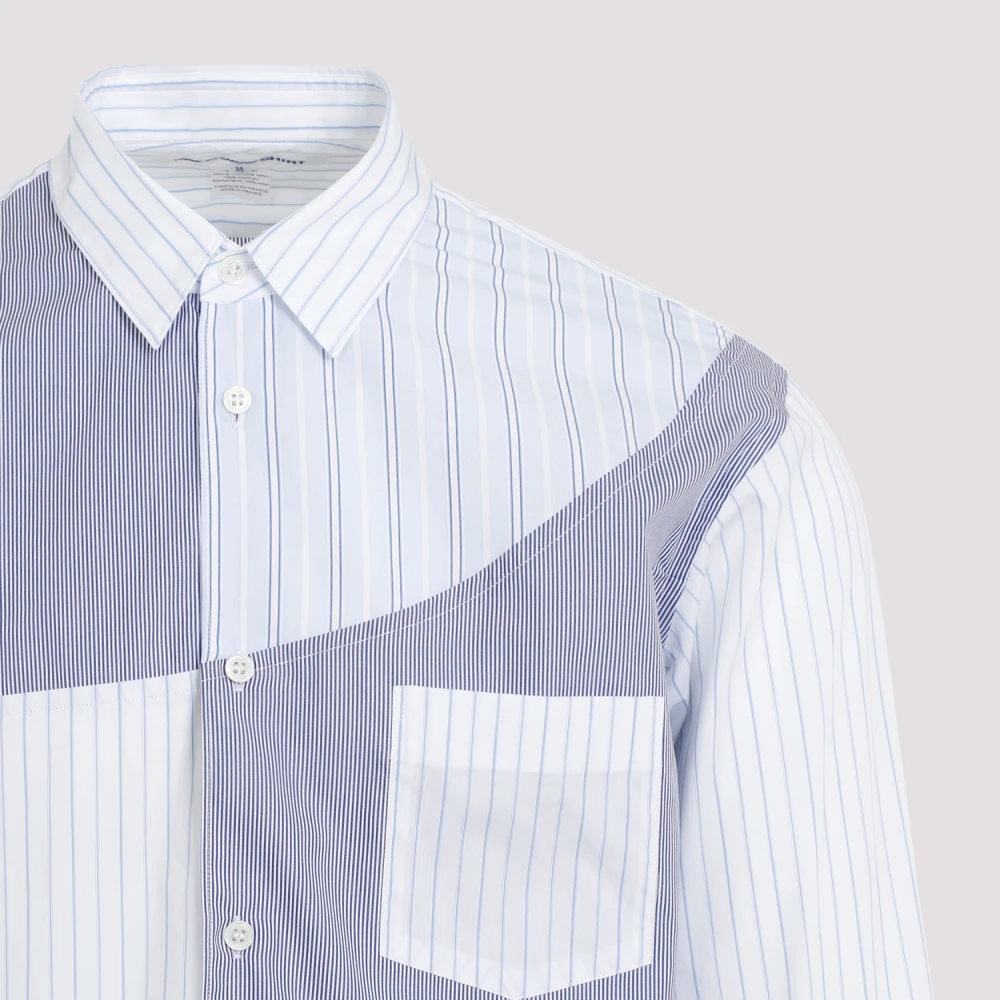 Comme des Garçons Blauwe Patchwork Poplin Overhemd Multicolor Heren