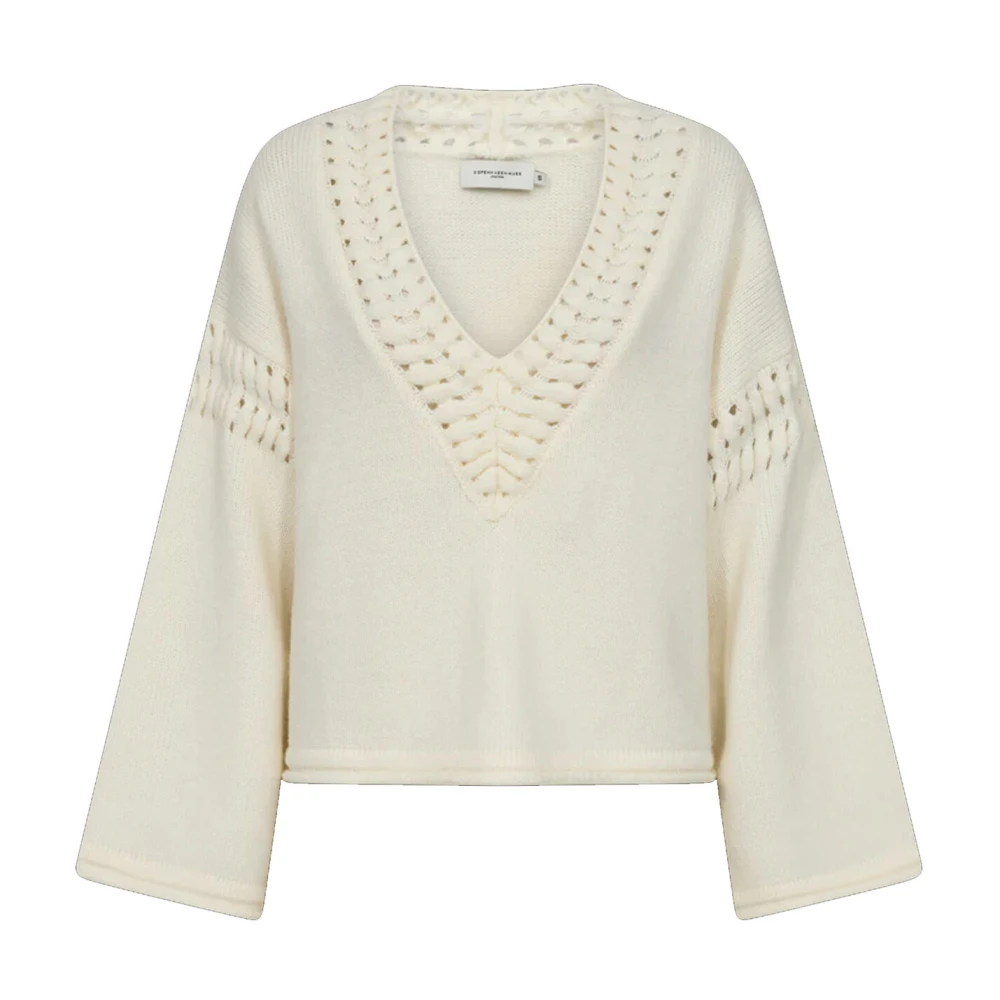 Copenhagen Muse Yari Gebreide Trui met V-Hals Beige Dames
