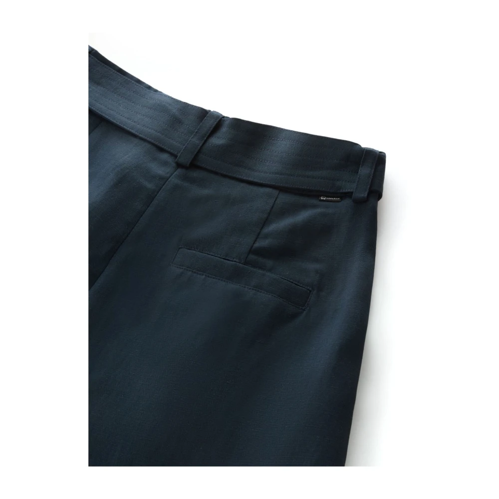 Woolrich Donkerblauwe Geplooide Broek Blue Dames