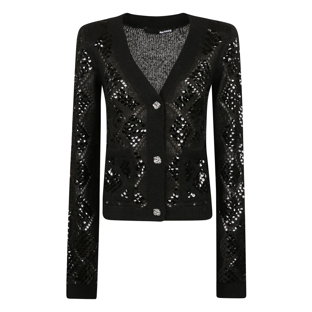 Rotate Birger Christensen Zwarte Pailletten Cardigan Black Dames