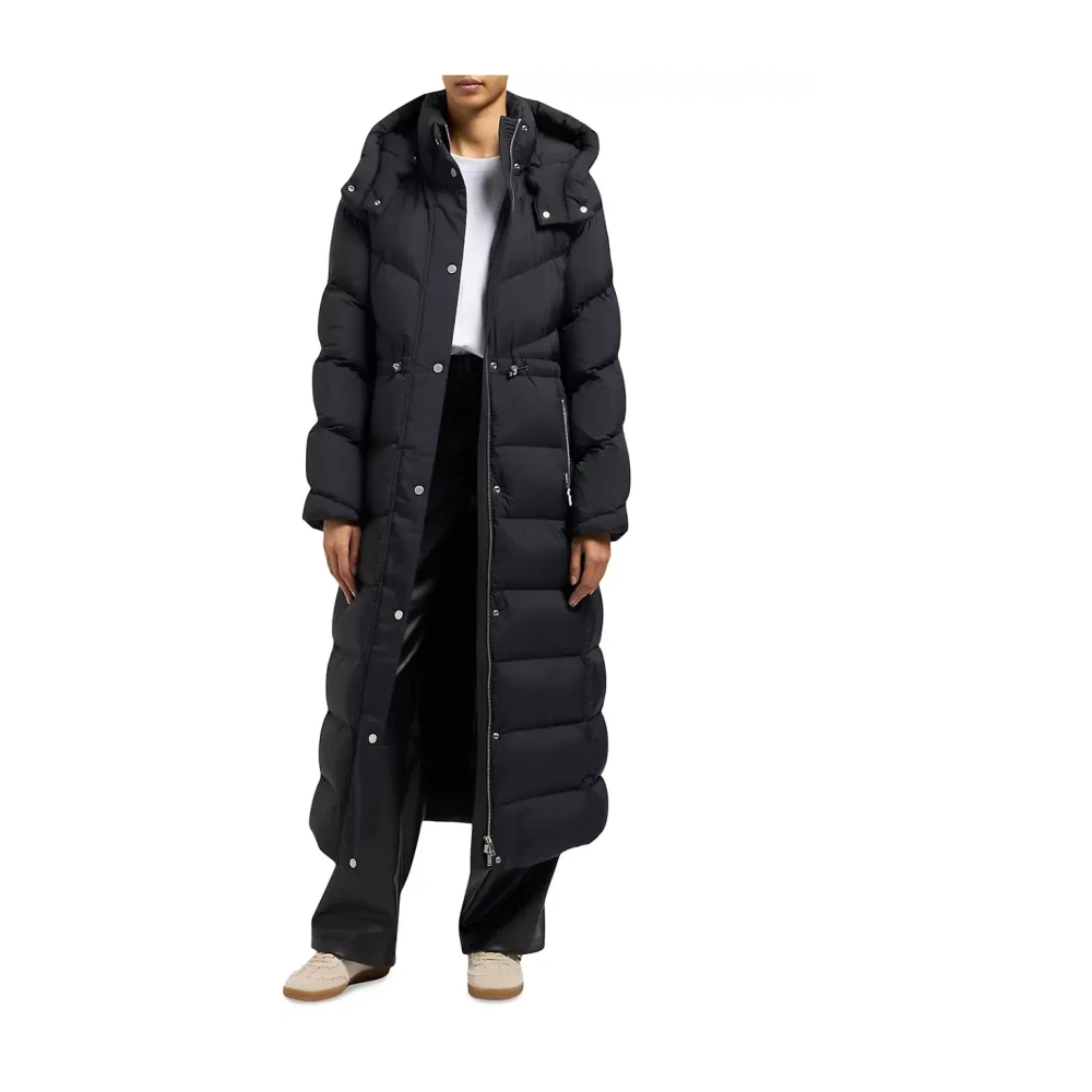Moose Knuckles Lange Zwarte Pufferjas Vrouwen Black Dames