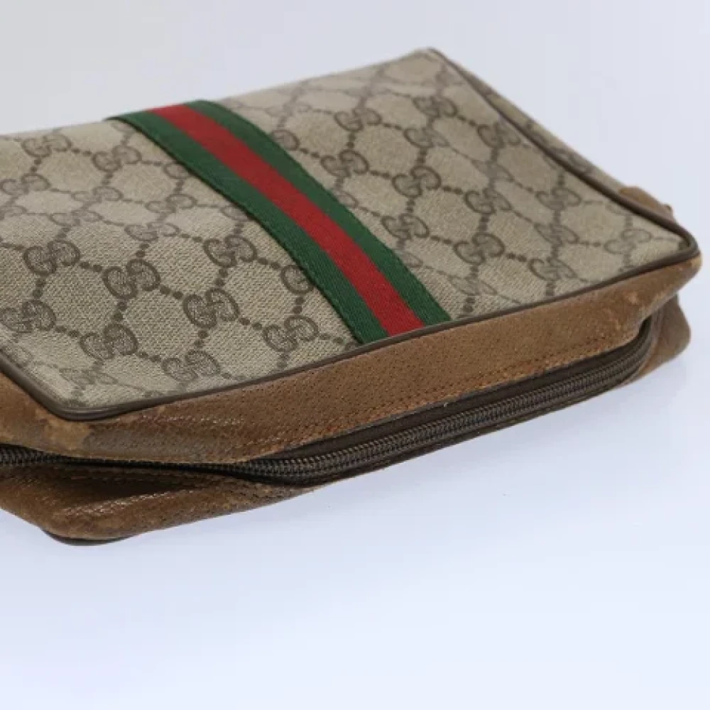 Gucci Vintage Pre-owned Canvas clutches Beige Dames