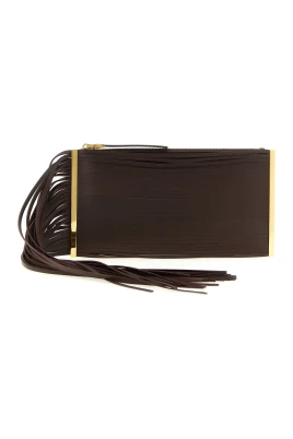 Läderclutch med fransar