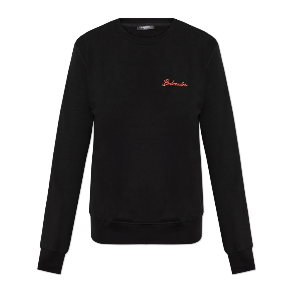 Balmain Sweatshirt met Kus print Black Heren