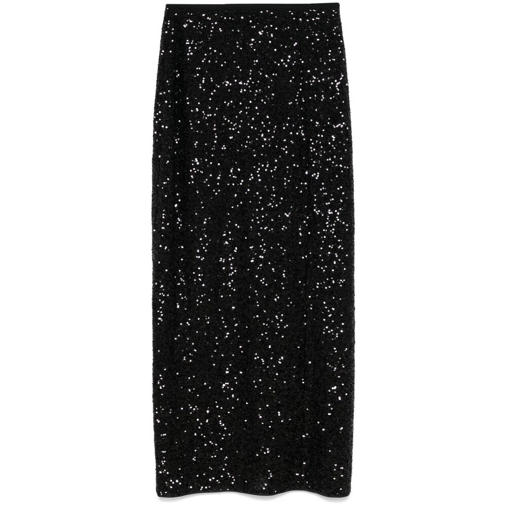 Diane Von Furstenberg Zwarte Mesh Paillet Elastische Rok Black Dames