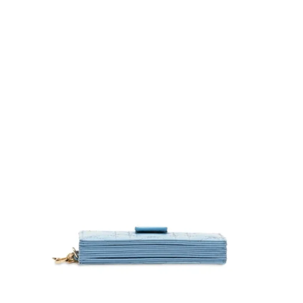 Dior Vintage Pre-owned Leather wallets Blue Dames