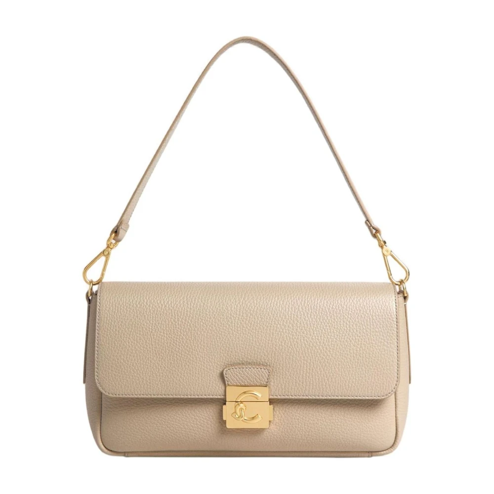 Coccinelle , Shoulder Bags, Female, Beige, One Size, Large C-Me Lock Shoulder Bag - Image 3