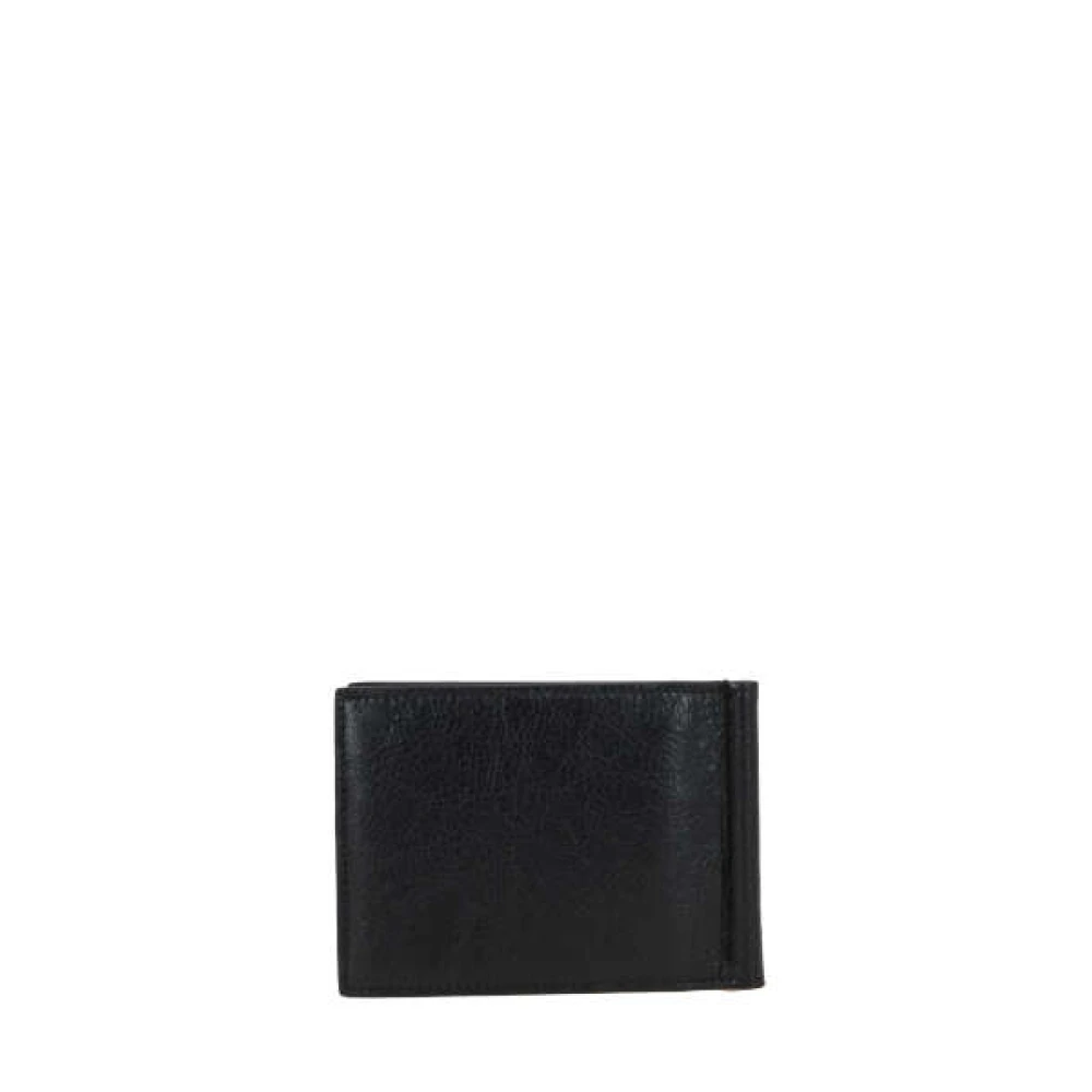 Balenciaga Zwarte Arena leren portemonnee met geldclip Black Heren