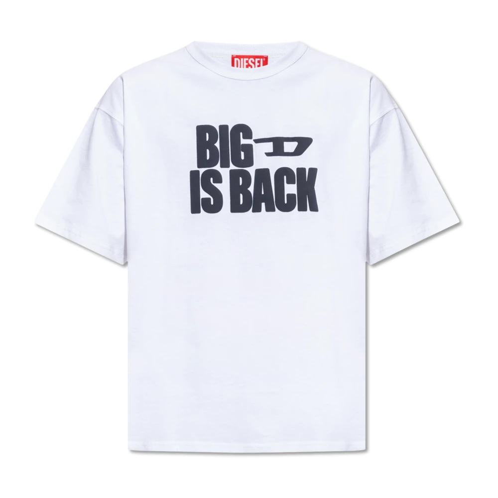 Diesel T-Boxt-Back T-shirt met print White Heren