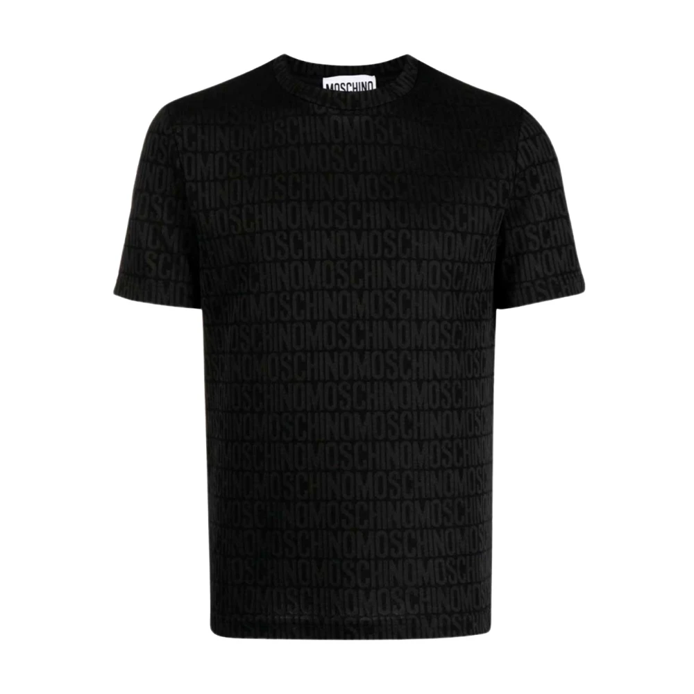 Moschino T-shirt met logo print Zwart Black Heren