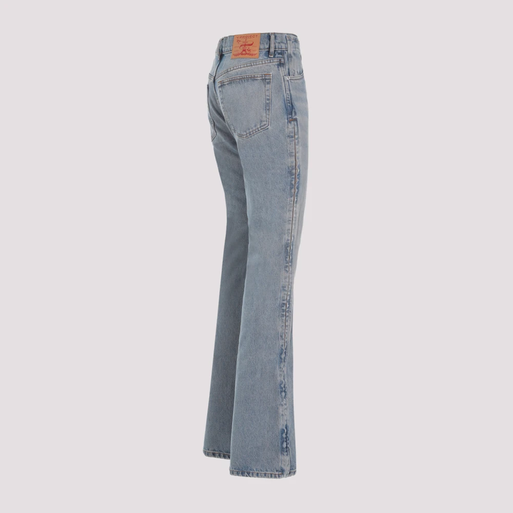 Y Project Vintage Roze Katoen Flared Leg Jeans Blue Dames