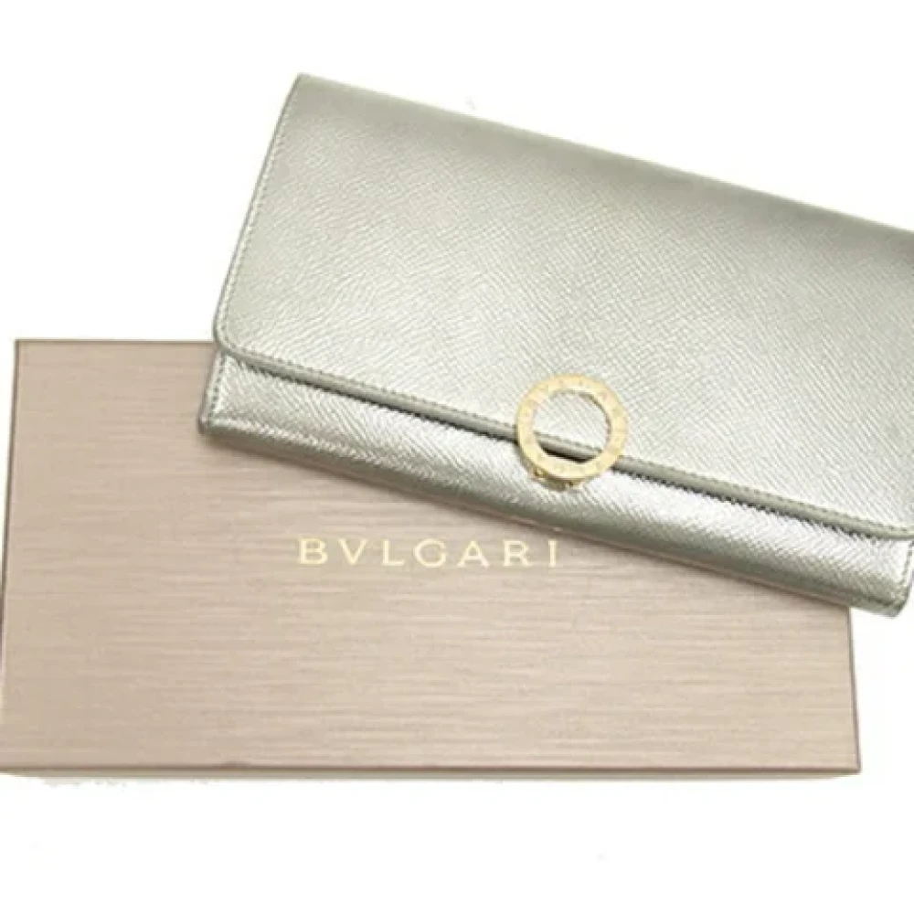Bvlgari Vintage Pre-owned Leather wallets Gray Dames