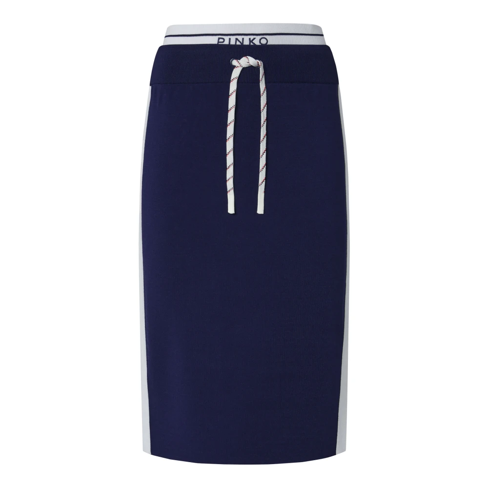 Pinko Women's Blue Technical Fleece Skirt Marmolada Style - Midi Skirts - S - Skirts