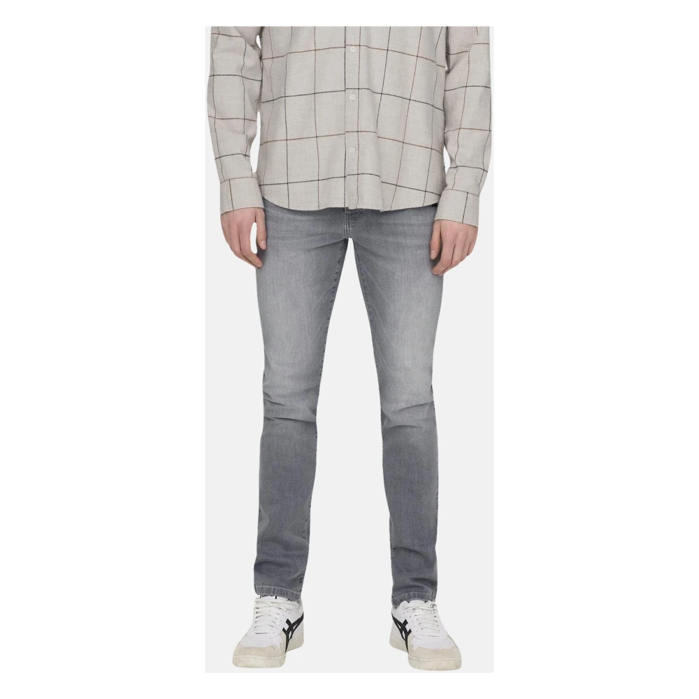 Only & Sons Moderne Slim Fit Jeans Gray Heren