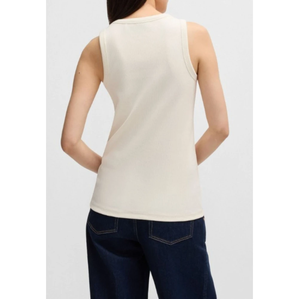 Hugo Boss Dames Tanktop met Stone Badge White Dames