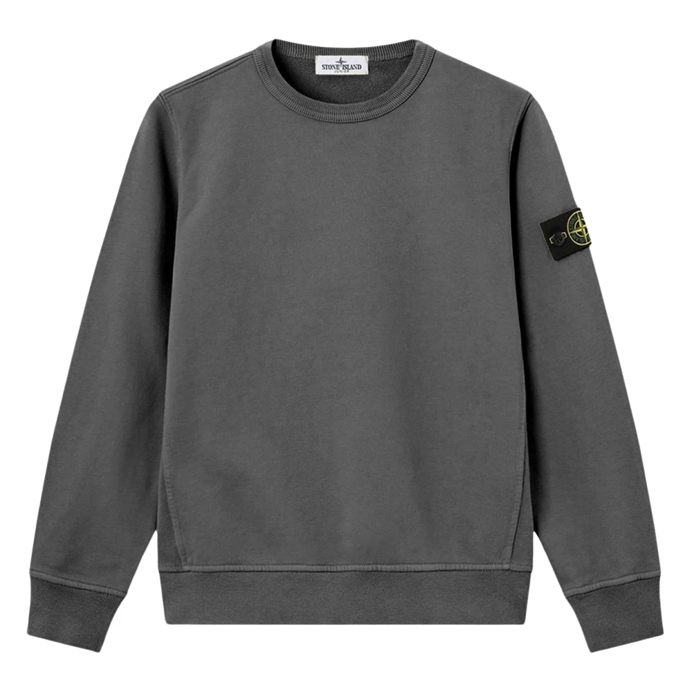 Stone Island , Kids Sweatshirts, Unisex, Gray, 14 Y | 164 Cm, Boys Brushed Cotton Fleece Sweatshirt In Grey