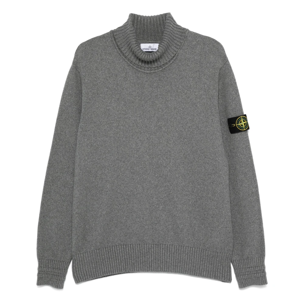Stone Island Grijze Hoge Hals Trui Zwaar Gray Heren