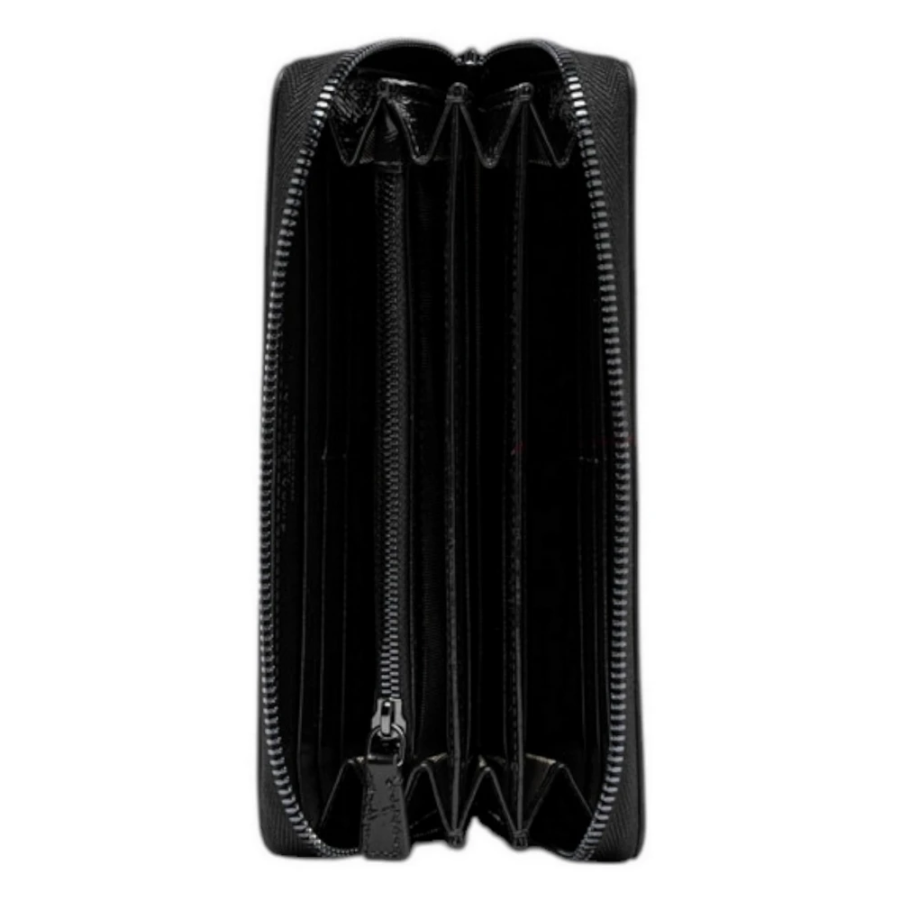 Gianni Chiarini Zwarte leren portemonnee met meerdere vakken Black Dames