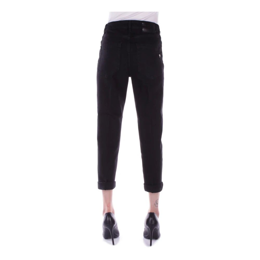 Dondup Zwarte Logo Jeans met Zakken Black Dames