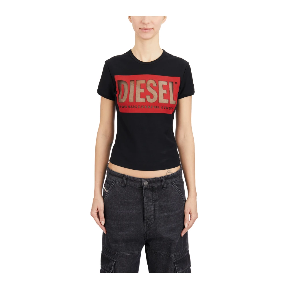 Diesel Bomull Malun T-shirt Black, Dam