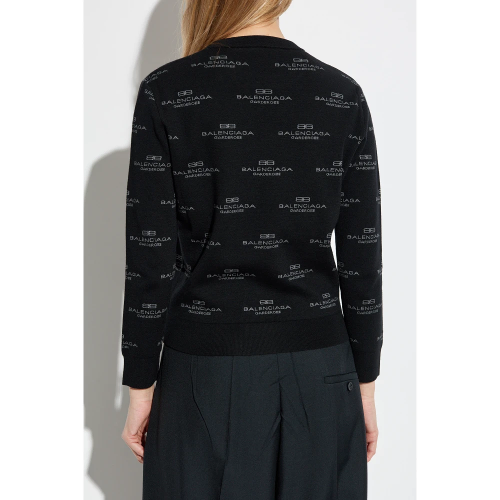 Balenciaga Trui met Logo Black Dames
