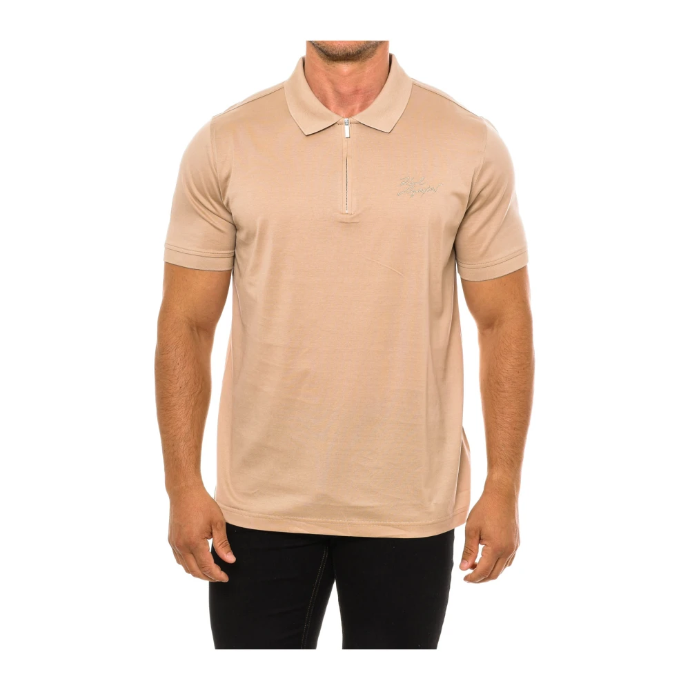 Karl Lagerfeld Polo met Korte Mouwen Beige Heren