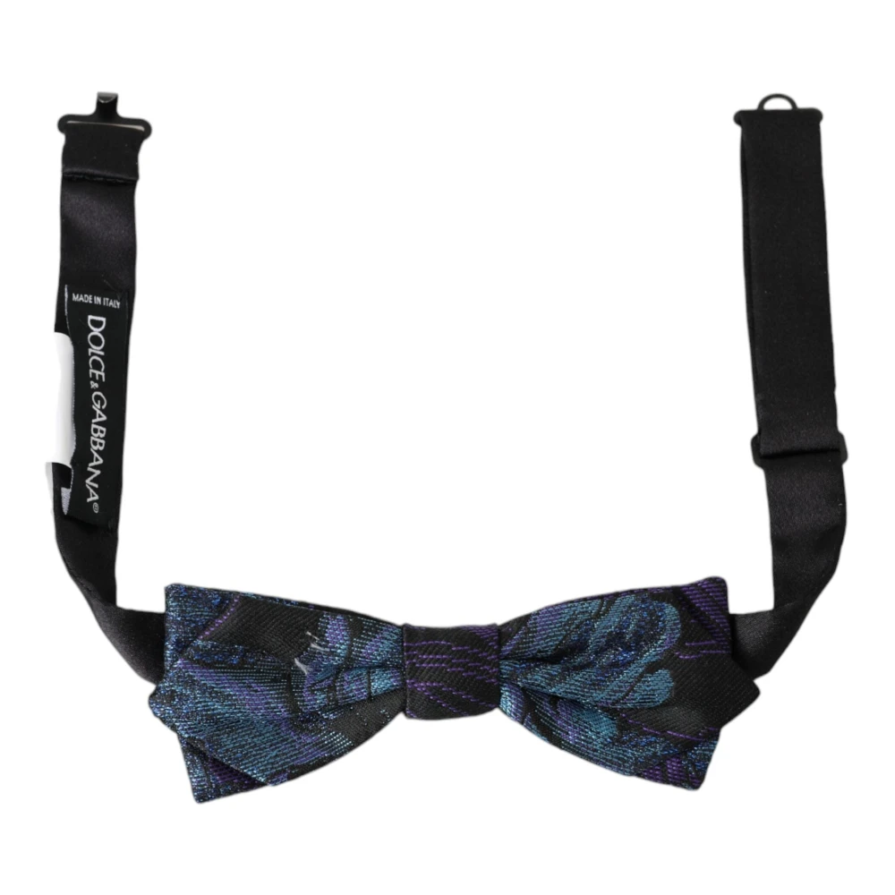 Dolce & Gabbana Zwart Blauwe Vlinderstrik Verstelbare Hals Black Heren