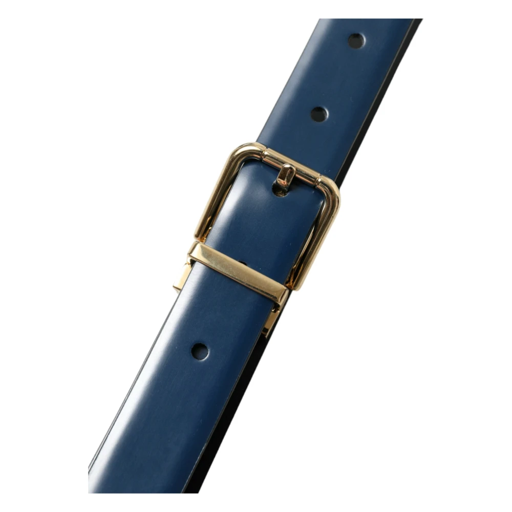 Dolce & Gabbana Elegante blauwe leren riem Blue Dames