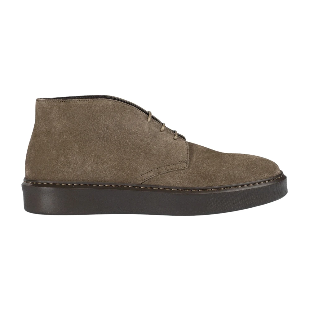 Doucal's Men's Brown Lace-Up Suede Ankle Boot - Lace-Up Boots - 6 Uk - Shoes