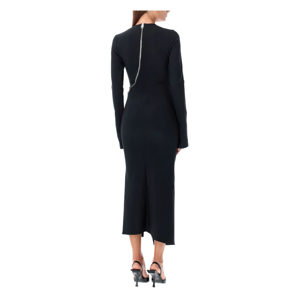 The Attico Zwarte Midi Jurk met Voorrits Black Dames