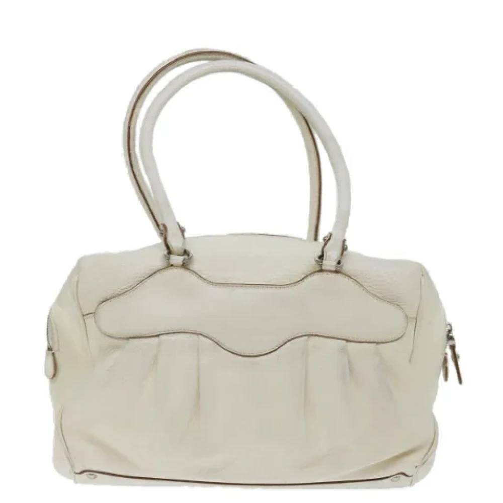 Salvatore Ferragamo Pre-owned Leather shoulder-bags Beige Dames