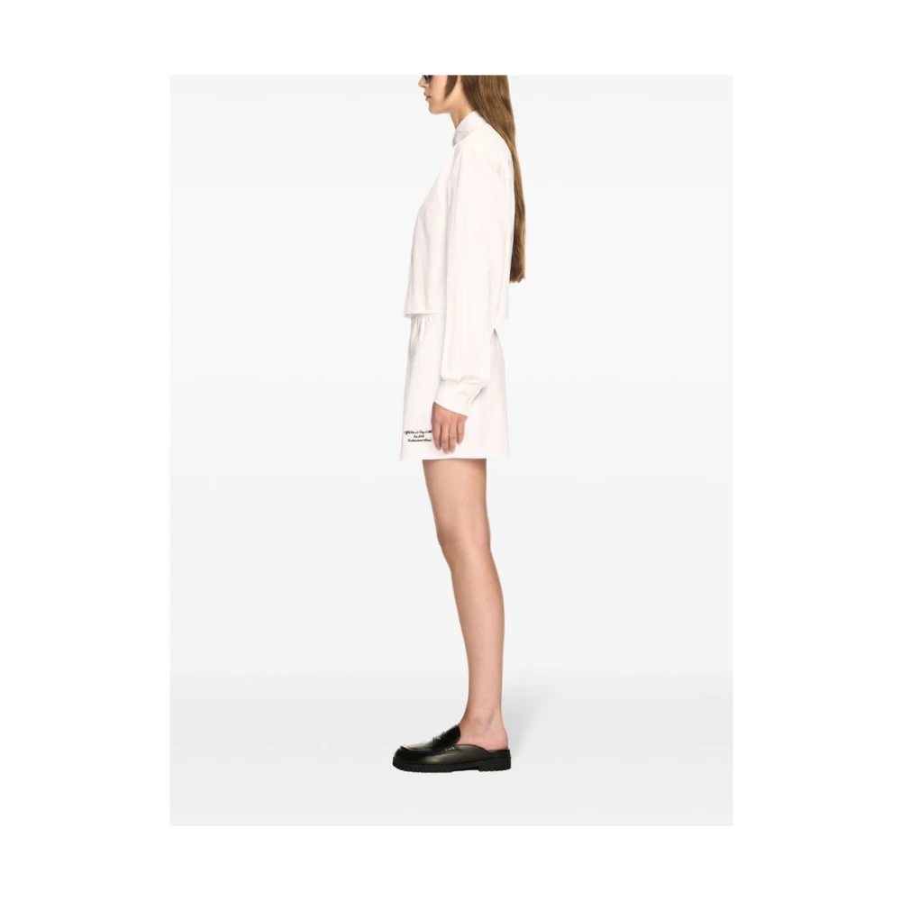 Off White Shorts met elastische tailleband en zakken White Dames
