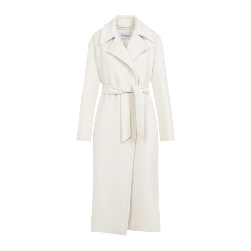 Max Mara Elegante Witte Wollen Jas Beige Dames