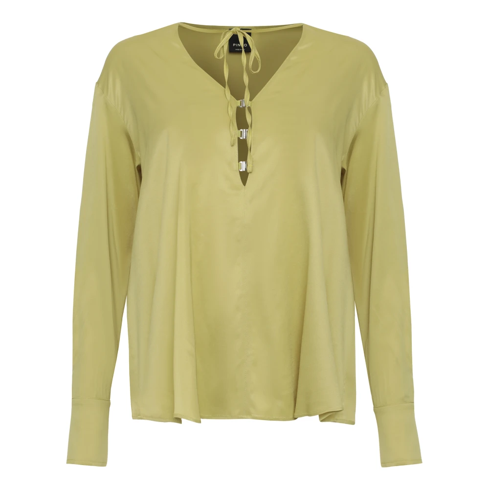Pinko Women's Green Blouses, 2XS, Viscose Blouse