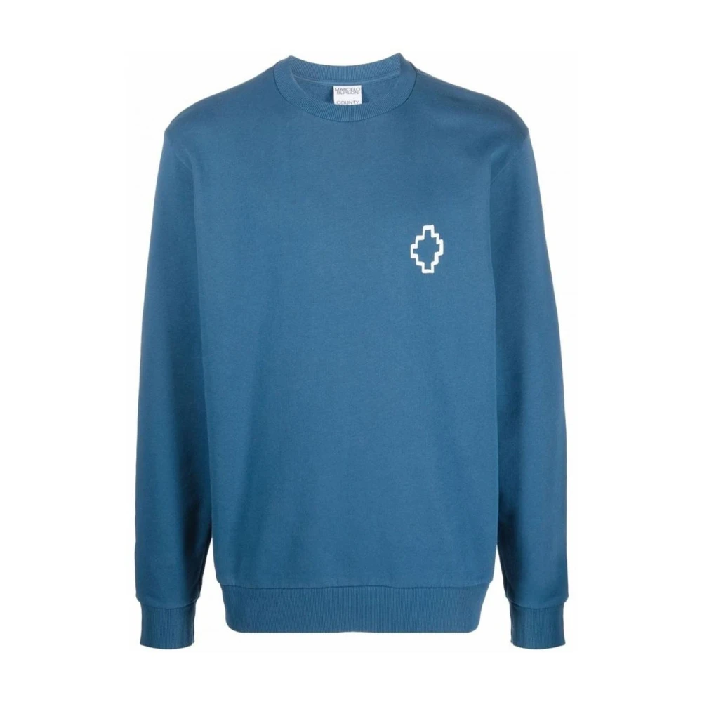 Marcelo Burlon Blauwe Katoenen Sweatshirt met Logo Print Blue Heren