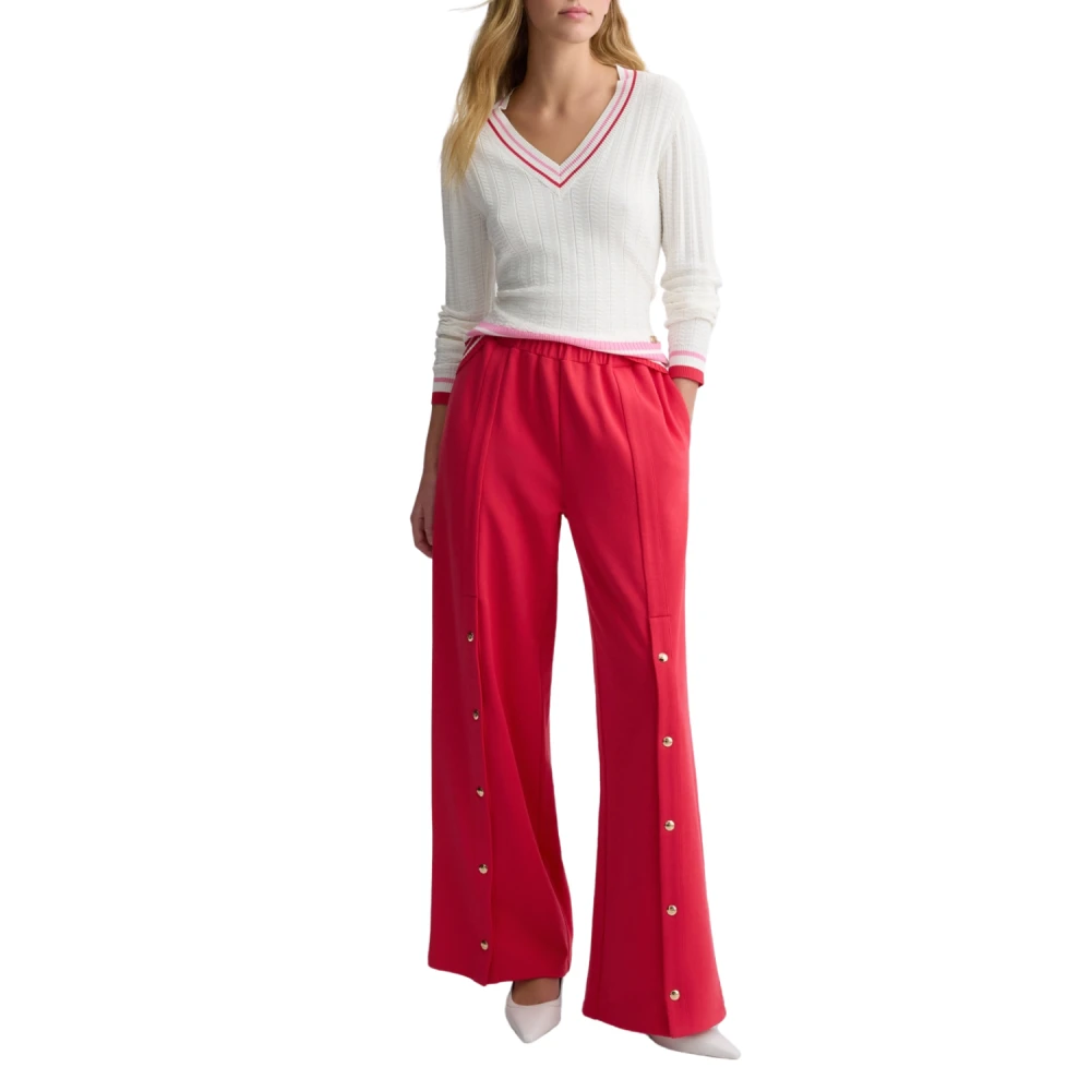 Liu Jo Stijlvolle Sweater in Milk Red Candy White Dames