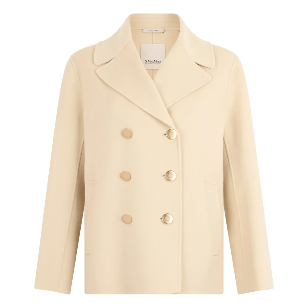 Max Mara Women's Beige Double-Breasted Wool Jacket - Blazers - 2XS - Jackets