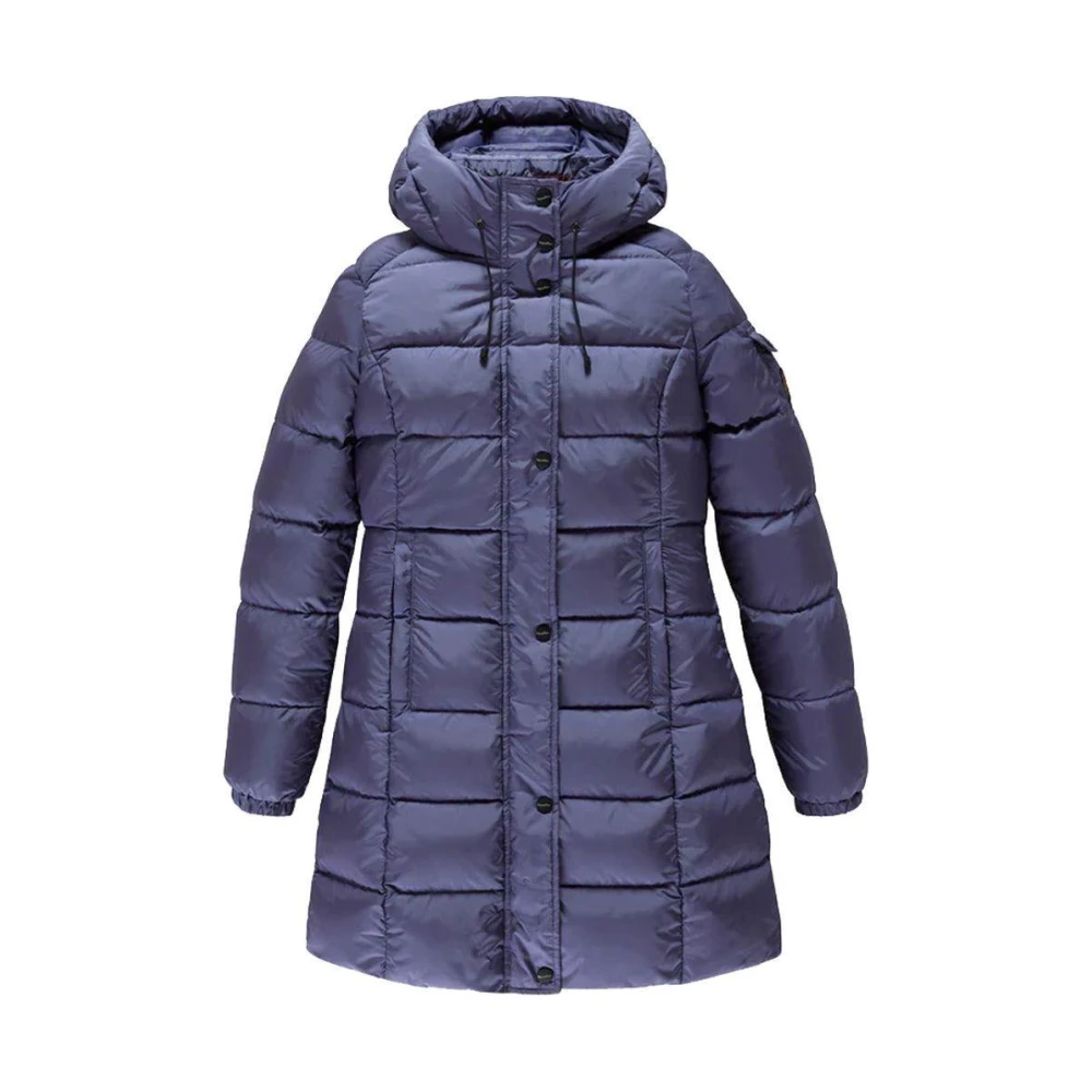 RefrigiWear Lange Nylon Donsjas met Capuchon Purple Dames