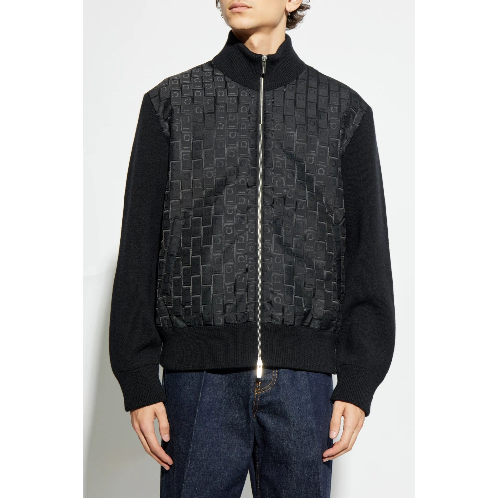 Salvatore Ferragamo Jas met monogram Black Heren