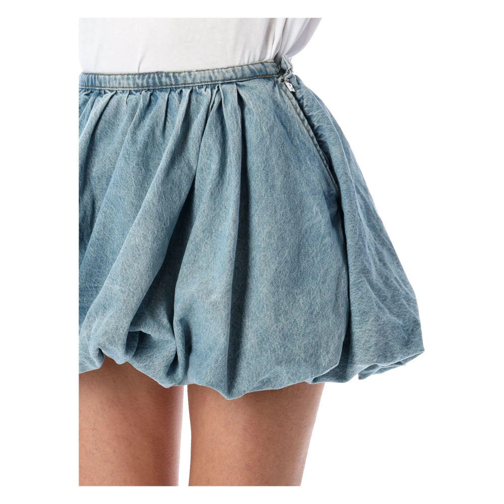 Rotate Birger Christensen Blue Denim Ballon Mini Rok Blue Dames