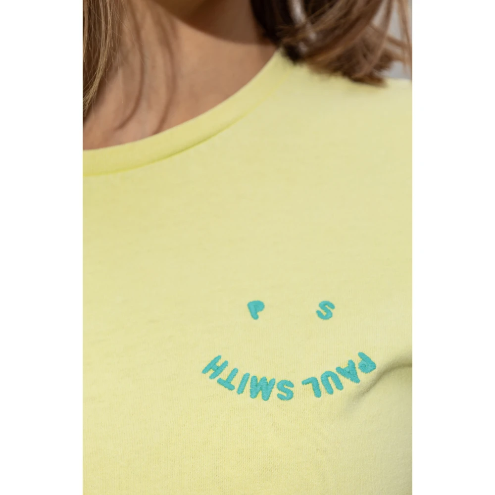 PS By Paul Smith T-shirt met geborduurd logo Yellow Dames