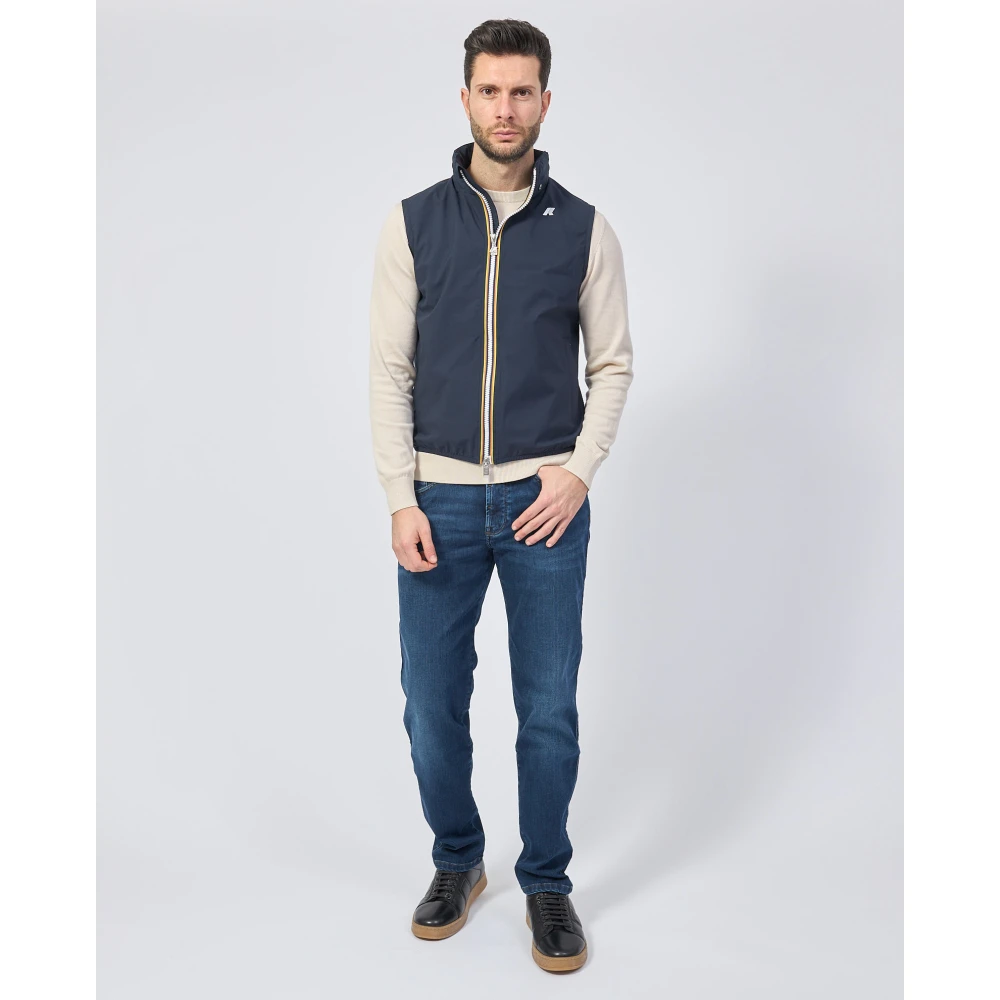 K-way Blauwe Gilet Jas Valen Blue Heren