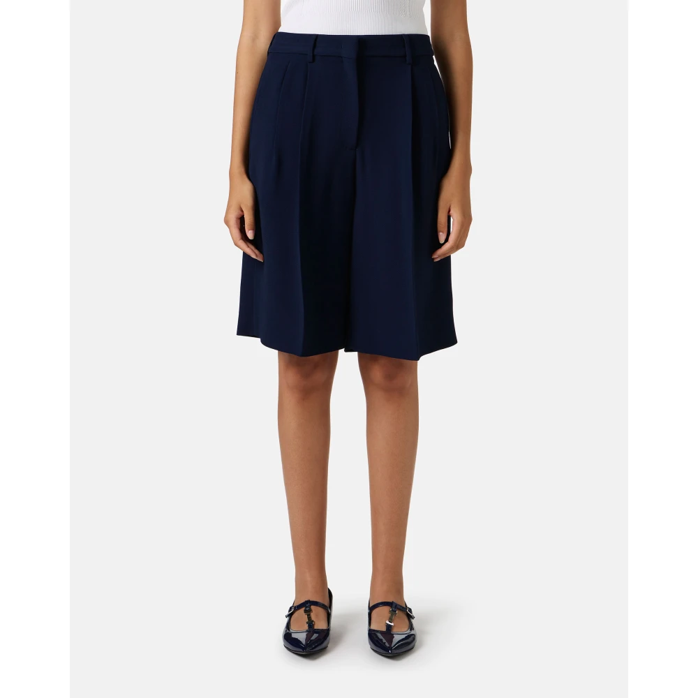 Iceberg Regular fit blauwe bermuda shorts met op maat gemaakte details en logo Blue Dames