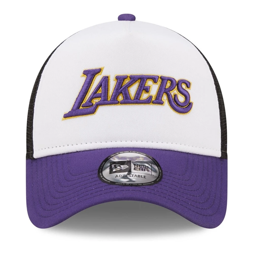 new era Witte Lakers Team Kleur Blok Trucker Pet Multicolor Heren