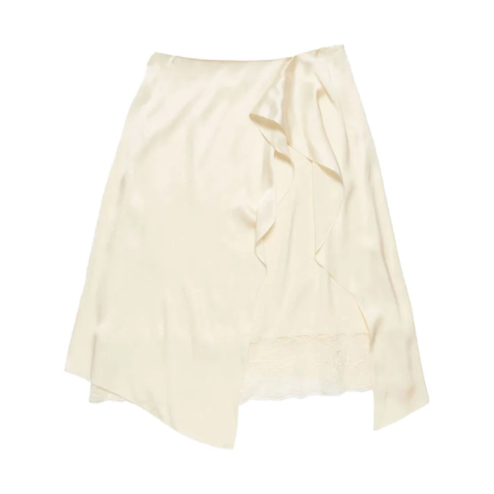 Acne Studios Women's Beige Short Skirts, M, Satin Skirt