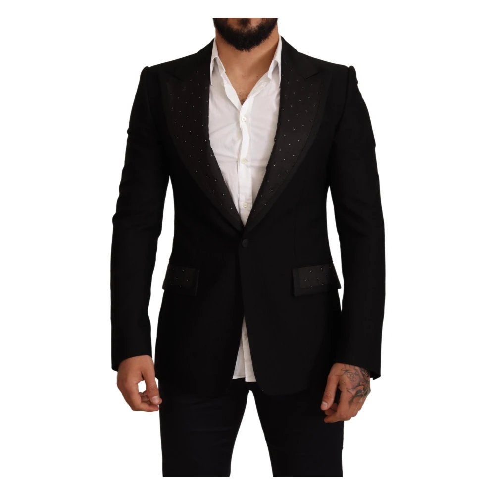 Dolce & Gabbana Men's Black Wool Slim Fit Blazer Jacket